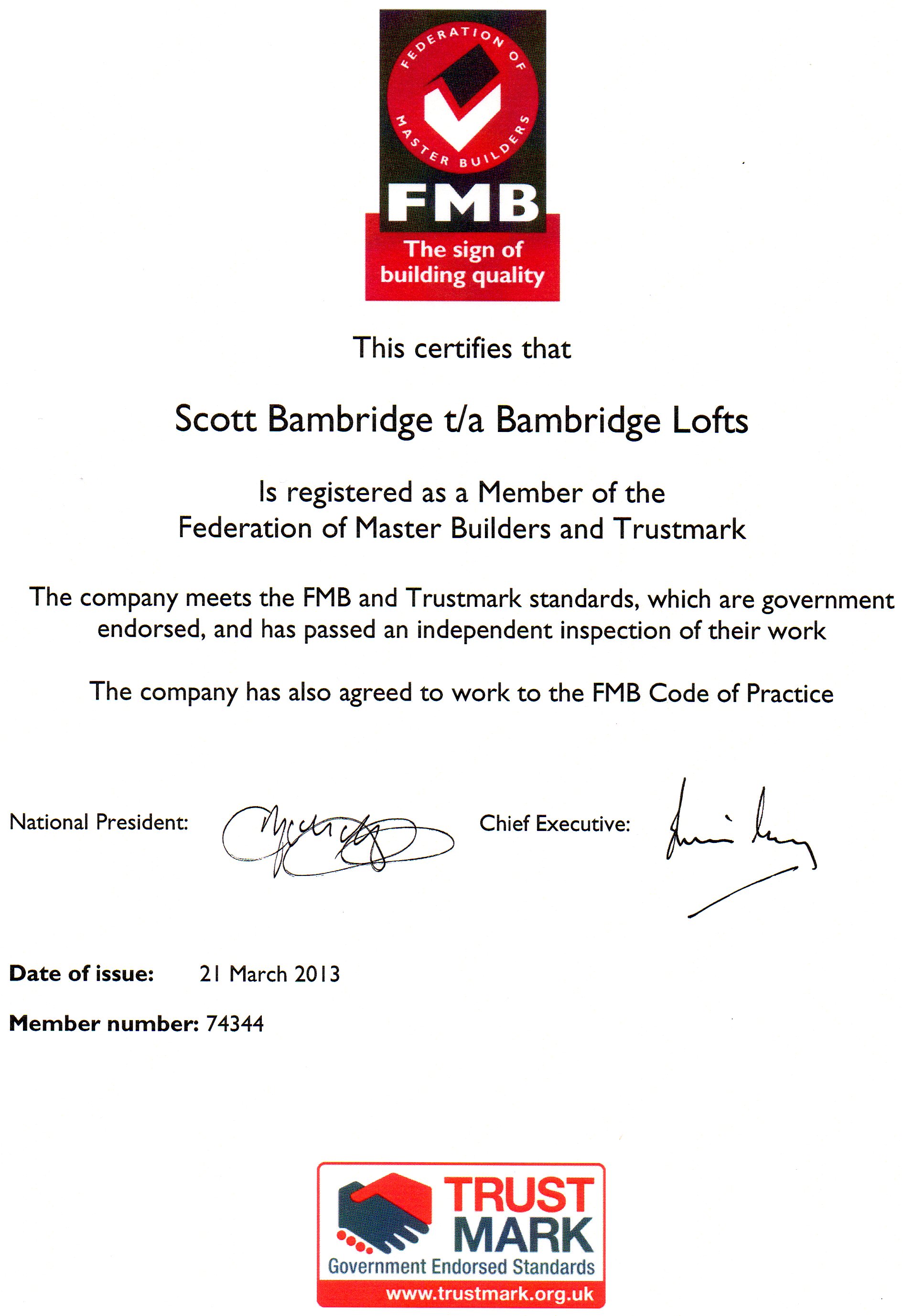 FMB Certificate